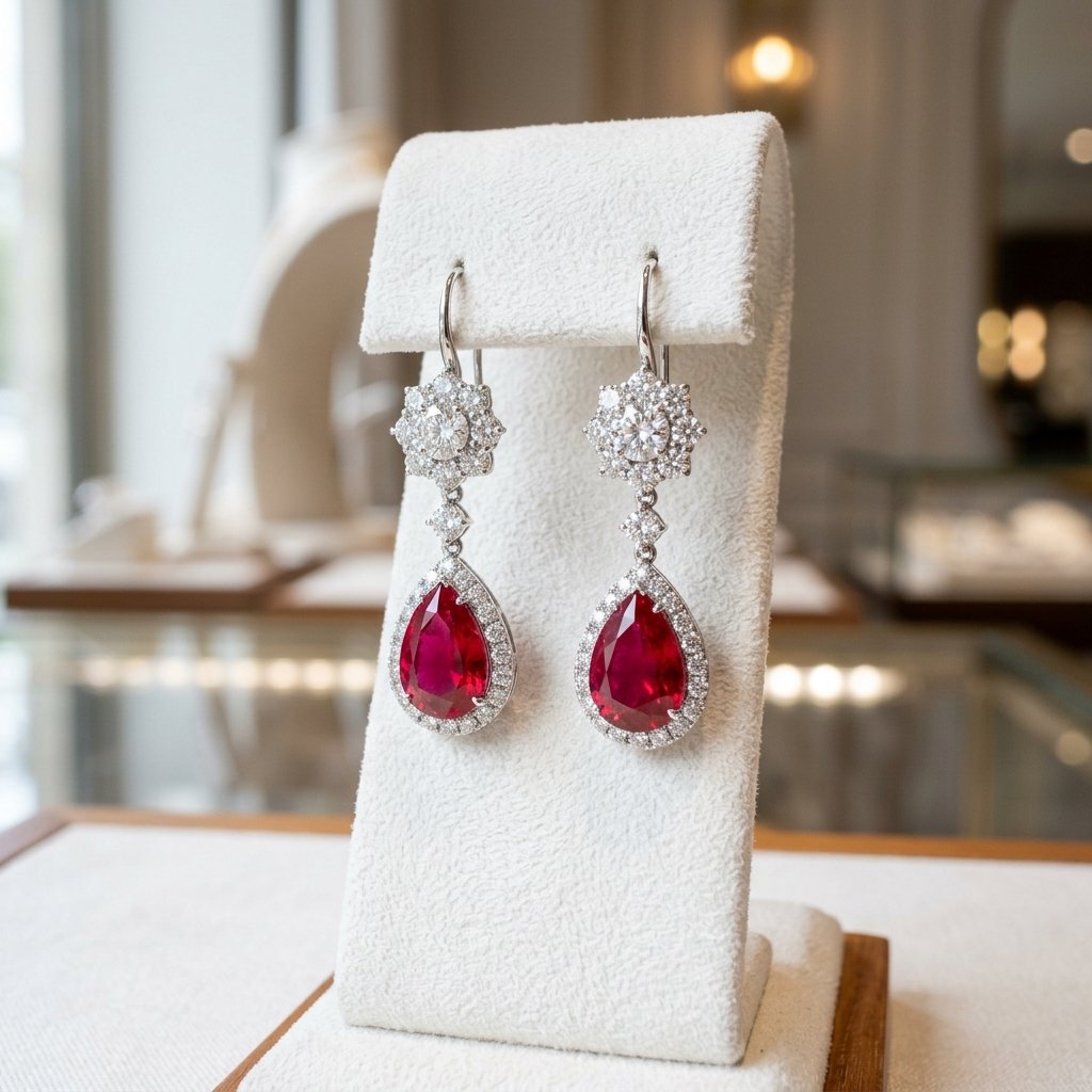 Mogok Ruby Drop Earrings